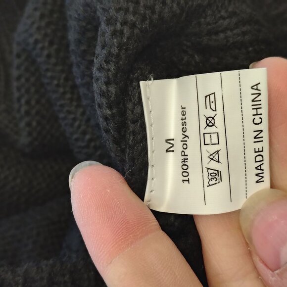 Halloween Sweater Knit Pullover Boo Glitter Design Black Medium 100% Polyester - Picture 6 of 7